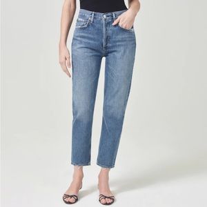 AGOLDE Riley Hogh Rose Straight Crop